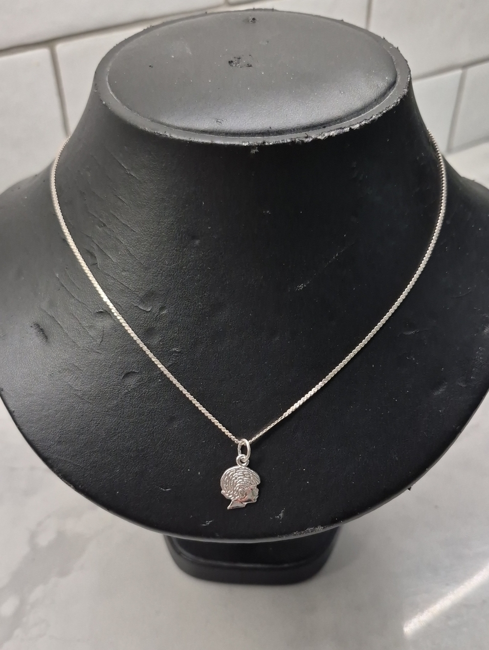 Sterling Silver Profile Pendant Necklace
